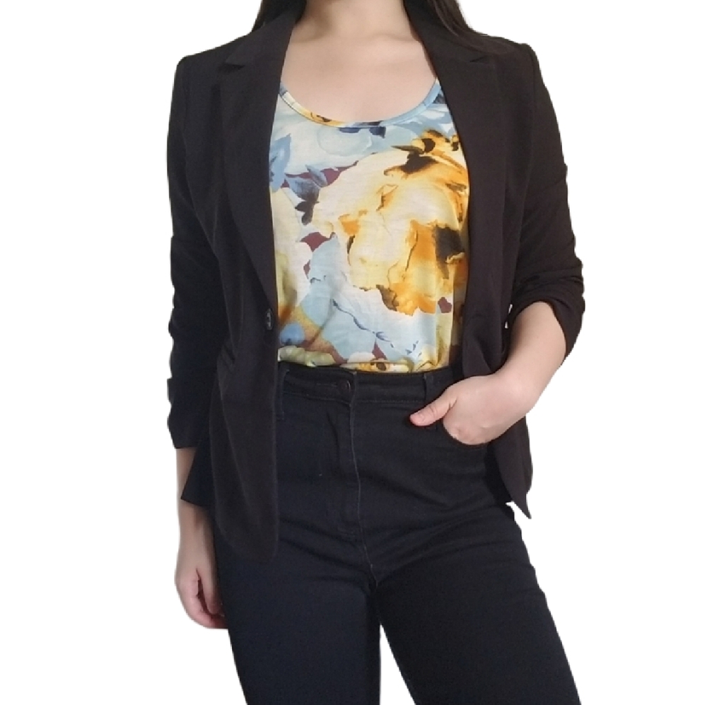 Yellow and Blue Floral Lace Tank Top